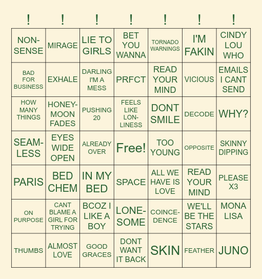 🍒CARPENTERS'S BINGO🍒 Bingo Card