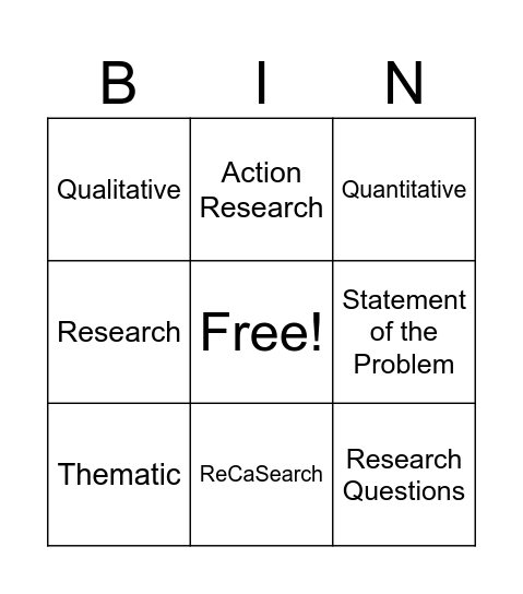 Roll Call Bingo Card