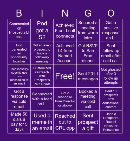 PGM Bingo Bananza Bingo Card