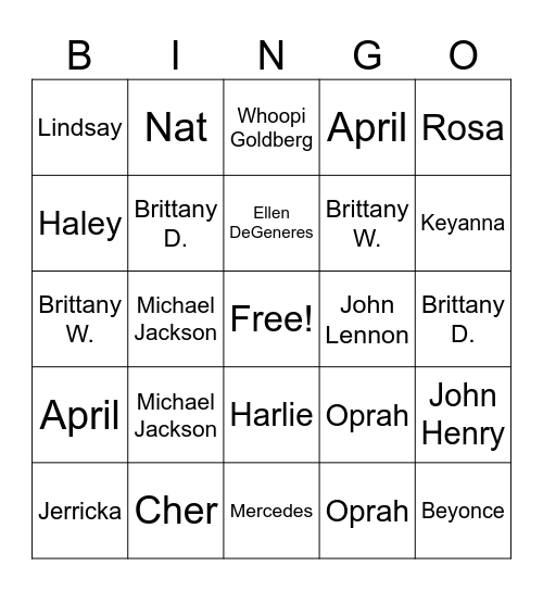 Human Bingo Card