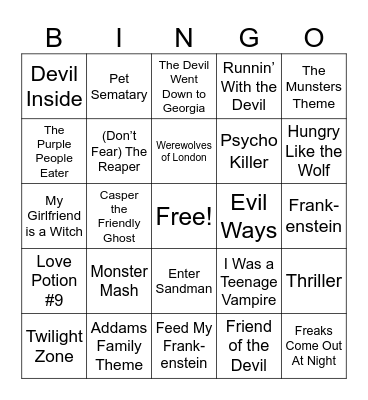 Halloween Bingo Card