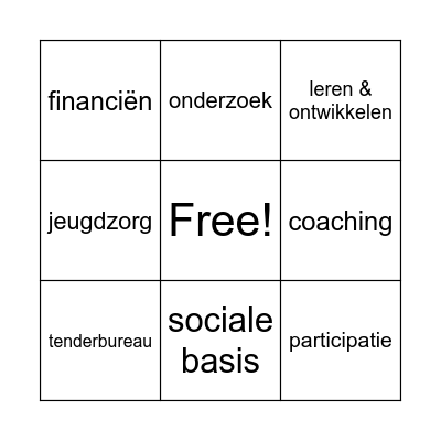 Zoek iemand die alles weet van: Bingo Card