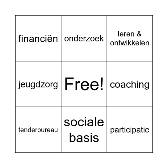 Zoek iemand die alles weet van: Bingo Card