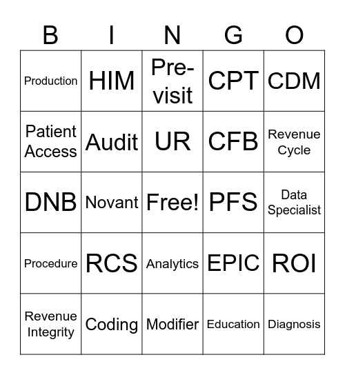 RCS Week Bingo Card