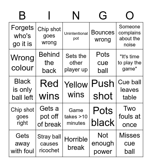 RPL Bingo Card