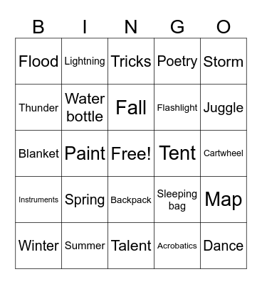 UNIT 1, 2, 3 Bingo Card