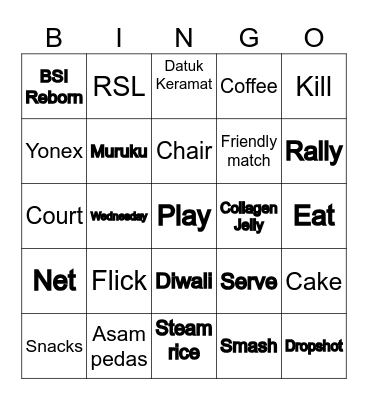 BSI Deepavali 🎉 Bingo Card