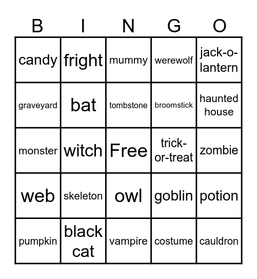 HALLOWEEN Bingo Card