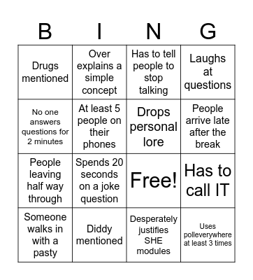 4x4 Pitsingo Bingo Card