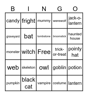 HALLOWEEN Bingo Card