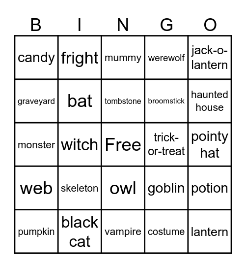 HALLOWEEN Bingo Card