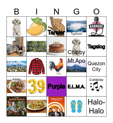 Elma's Birthday Bingo Card