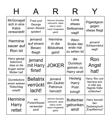 Simsalabingoo Bingo Card