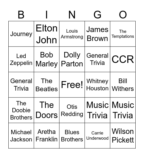 Music Bingo Card