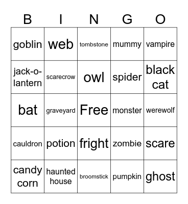 HALLOWEEN Bingo Card