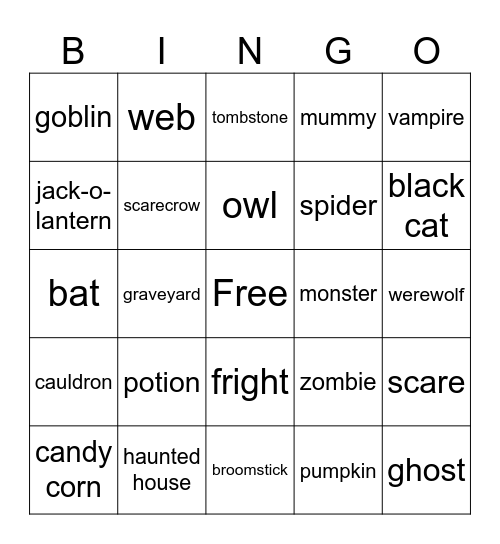 HALLOWEEN Bingo Card