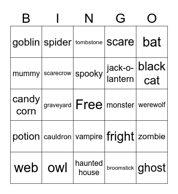 HALLOWEEN Bingo Card