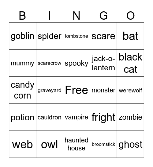 HALLOWEEN Bingo Card