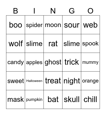 Halloweengo Bingo Card