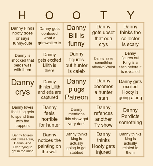 Danny Motta Hollow Mind Reaction/ Edge of the world Bingo Card