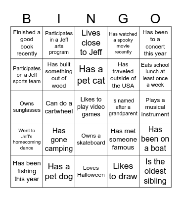 Someone who... Bingo Card