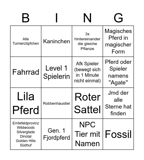 SSO Bingo Card