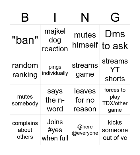 Bovv Bingo Card