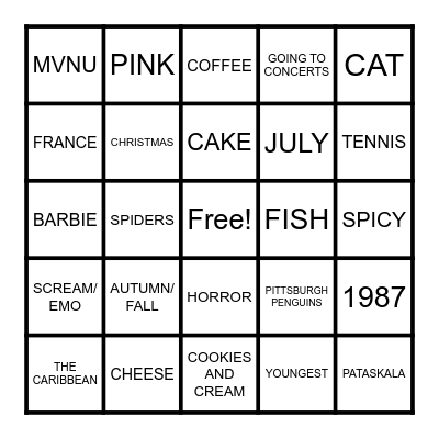 Meet and Greet Bingo: Melissa Edition Bingo Card