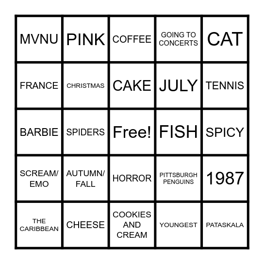 Meet and Greet Bingo: Melissa Edition Bingo Card