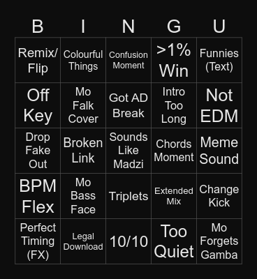 Feedback Bingo v2 Bingo Card