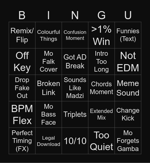 Feedback Bingo v2 Bingo Card