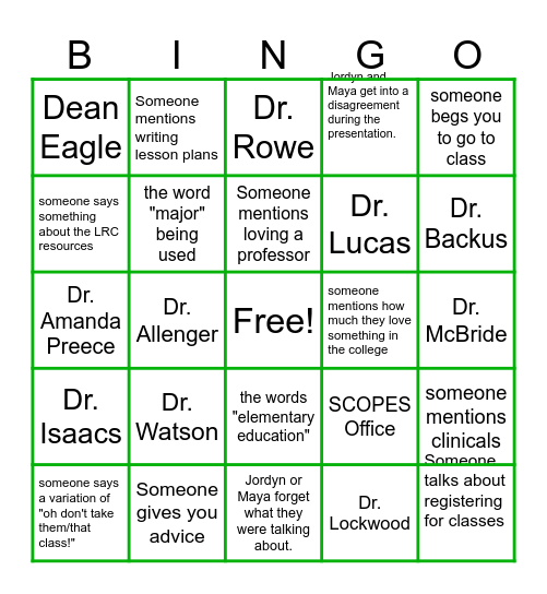 COEPD BINGO Card