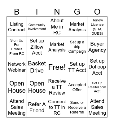 REALTOR EDITION Bingo Card