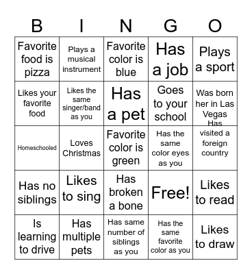 Build Community Bingo Card