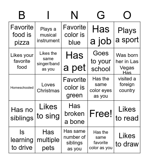 Build Community Bingo Card