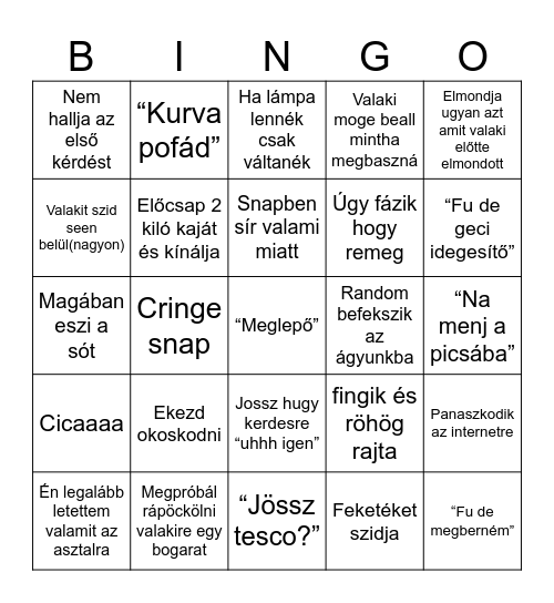 Robin bingo Card