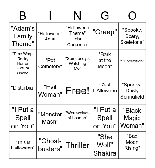 Halloween Bingo Card