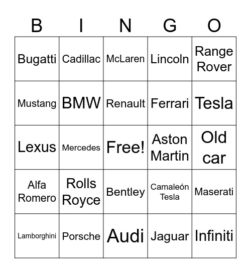 Los Ángeles Car Bingo Card