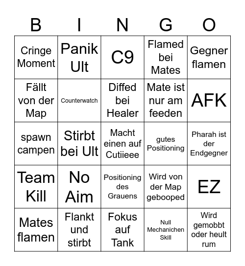 Kittieh DPS Bingo Card