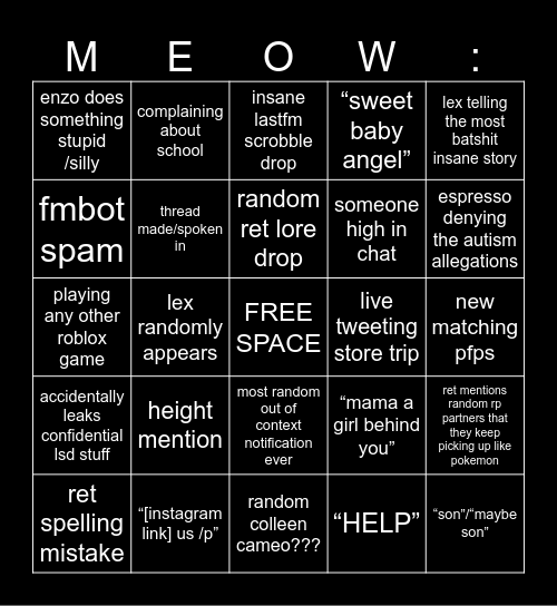 gay people in my phone bingo Card