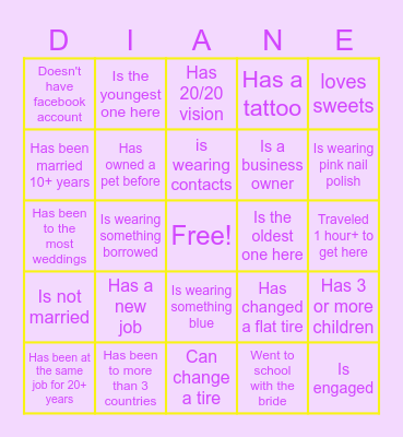 Who's Here With You? Bingo Card