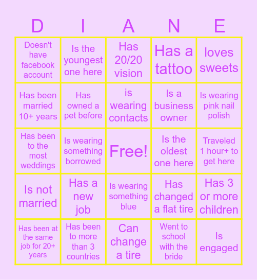 Who's Here With You? Bingo Card
