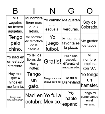 Loteria de Personas Bingo Card