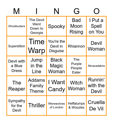 Halloween Bingo Card