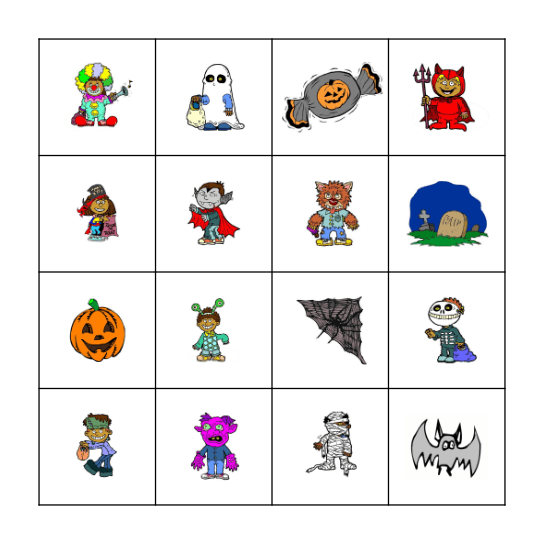 Halloween bingo Card