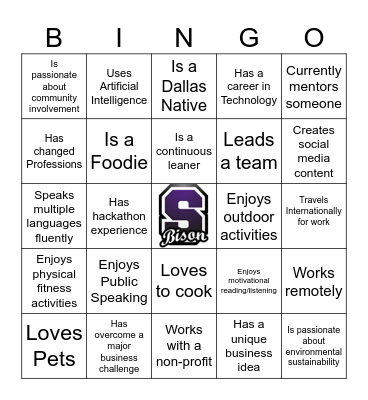 Sunset NAF Bingo Icebreaker Bingo Card