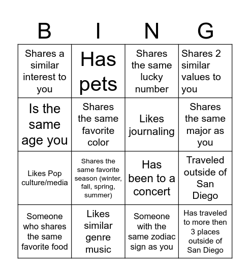 SPC MEMBERS Bingo Card