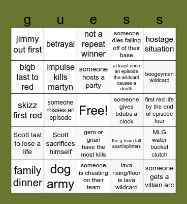 wild life Bingo Card