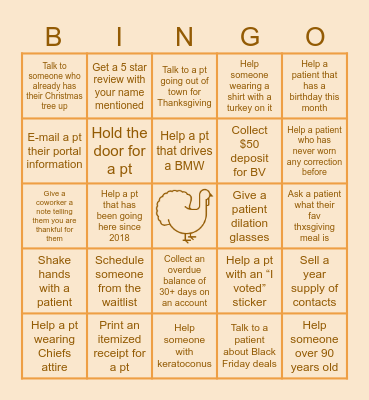 TEG November Bingo Card
