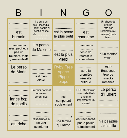 Bingo Octopath Bingo Card